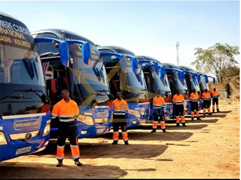 Seven blue buses for Cameroon customers have been put into use